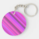 Rosa diagonale Streifen Schlüsselanhänger (Rückseite)