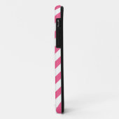 Rosa Diagonale Stripes Monogramm Case-Mate iPhone Hülle (Hinten/Links)