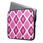 Rosa Diamant Ikat Muster Laptopschutzhülle (Vorderseite Links)