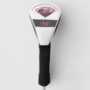 Rosa Diamant im rauen Personalisiert Golf Headcover