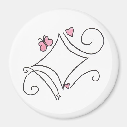 Rosa Diamant Magnet (Vorne)