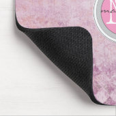 Rosa Diamant-Muster-Hintergrund-Monogramm Mousepad (Ecke)