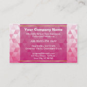 Rosa Diamant-Muster Origami Hundehaustier-Sitzen Visitenkarte (Rückseite)