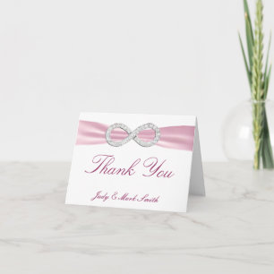 Rosa Diamant Unendlichkeits-Hochzeit-Dankeskarten Dankeskarte