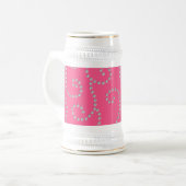 Rosa Diamant-Wirbel Bierglas (Vorderseite Links)