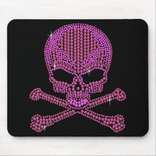 Rosa diamante de imitación-Druckschädel u. Mousepad