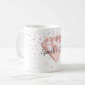 Rosa Diamanten funkeln Kaffeetasse (Vorderseite Links)