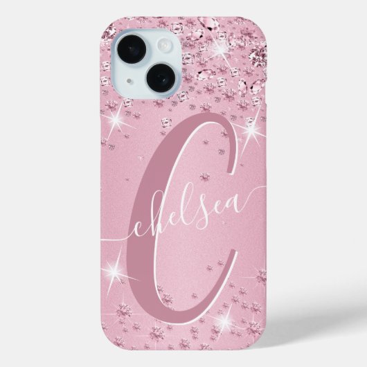 Rosa Diamanten - Personalisiert Case-Mate iPhone Hülle (Rückseite)