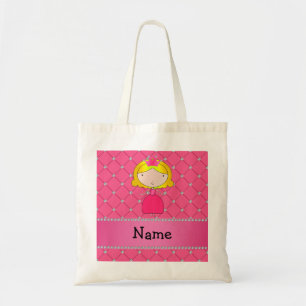 Rosa Diamanten personalisierter Namensprinzessin Tragetasche