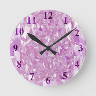 Rosa Diamanten Wanduhr Mittel