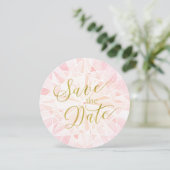 Rosa Diamantenhochzeit speichert das Datum Save The Date (Stehend Vorderseite)
