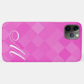 rosa Diamantmuster und Monogramm Case-Mate iPhone Hülle (Rückseite (Horizontal))