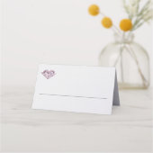 Rosa Diamantsitzende Platzkarten mit Leerlinie (Vorderseite)