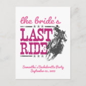 Rosa die letzte Einladung der Braut Postkarte (Vorderseite)