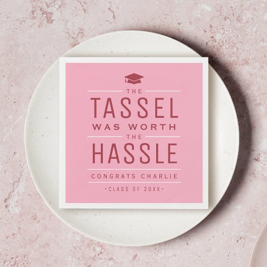 Rosa die Tassel war den problematischen Abschluss  Serviette