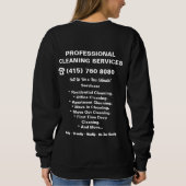 Rosa Dienstmädchen-Reinigungsservice-Uniform Sweatshirt (Rückseite)