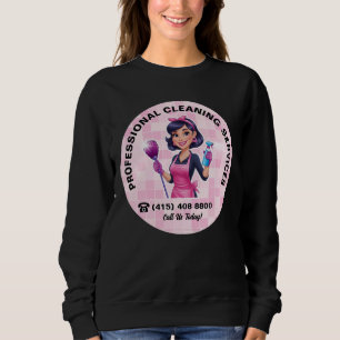 Rosa Dienstmädchen-Reinigungsservice-Uniform Sweatshirt