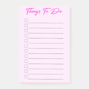 Rosa Dinge zu tun Post-it Klebezettel
