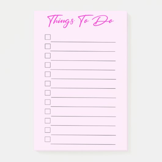 Rosa Dinge zu tun Post-it Klebezettel (Vorderseite)