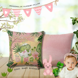 Rosa Dino-Mite Pillow für Girls' Kinderzimmer Kissen