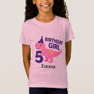Rosa Dinosaur Geburtstagsmädchen - Feier zum 5. Ge T-Shirt