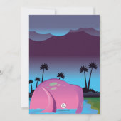 Rosa Dinosaur Geburtstagsparty Einladung (Rückseite)