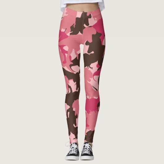 Rosa Dinosaurier Camouflage-Leggings Leggings (Vorderseite)