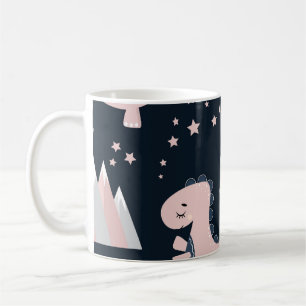 Rosa Dinosaurier, dunkler Hintergrund, süß Kaffeetasse