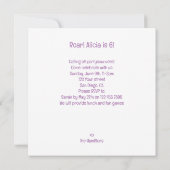 Rosa Dinosaurier Geburtstag einladen, Dinosaurier  Einladung (Rückseite)