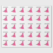 Rosa Dinosaurier Geschenkpapier (Flach)