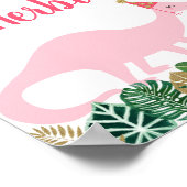 Rosa Dinosaurier Herbivores Geburtstagsschild Poster (Ecke)