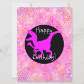 Rosa Dinosaurier Hide Happy Birthday! Karte (Vorderseite)