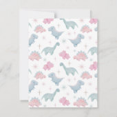 Rosa Dinosaurier Kinder Karte (Rückseite)