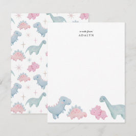 Rosa Dinosaurier Kinder Karte