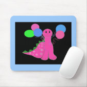 Rosa Dinosaurier mit Ballons Mousepad (Mit Mouse)