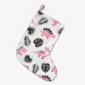 Rosa Dinosaurier: Niedliches Kindermuster. Kleiner Weihnachtsstrumpf (Vorderansicht (hängend))