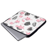Rosa Dinosaurier: Niedliches Kindermuster. Laptopschutzhülle (Vorne Knopf)