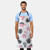 Rosa Dinosaurier: Niedliches Kindermuster. Schürze (Getragen)