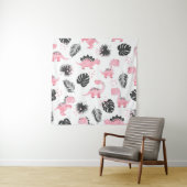 Rosa Dinosaurier: Niedliches Kindermuster. Wandteppich (Beispiel)