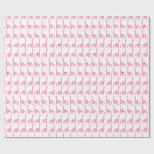 Rosa Dinosaurier-Packpapier Geschenkpapier (Flach)