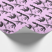 Rosa Dinosaurier-Skelettknochen! Geschenkpapier (Ecke)