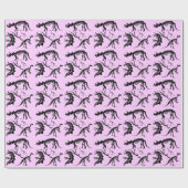 Rosa Dinosaurier-Skelettknochen! Geschenkpapier (Flach)