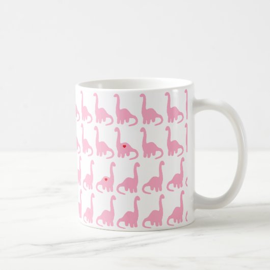 Rosa Dinosaurier-Tasse Kaffeetasse (Rechts)