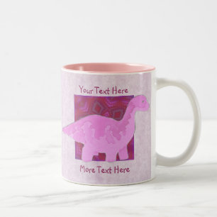 Rosa Dinosaurier-Tasse Zweifarbige Tasse