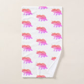 Rosa Dinosaurier Triceratops Badetuch Set (Handtuch)