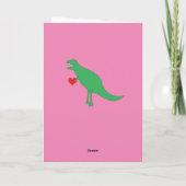 Rosa Dinosaurier Valentinstag-Karte Karte (Rückseite)