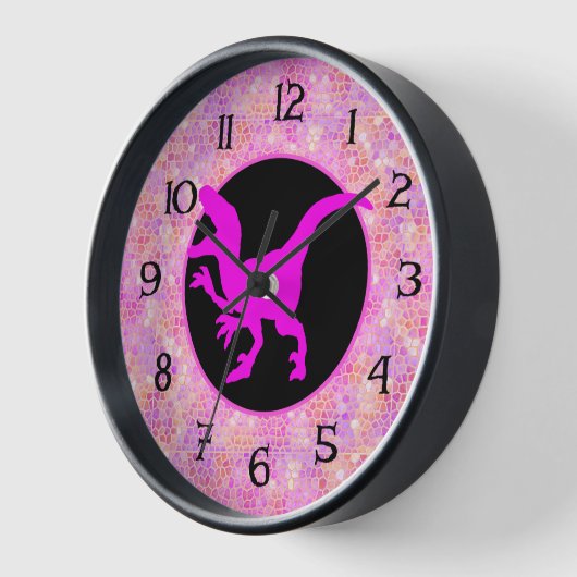 Rosa Dinosaurier verborgen Uhr (Winkel)