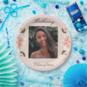 Rosa-Diplom-Foto-Abschluss Pappteller (Party)