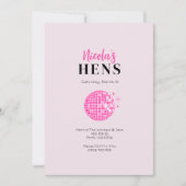 Rosa Disco 70's Hens Party Einladung (Vorderseite)