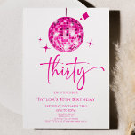 Rosa Disco Ball 30. Geburtstag Party Einladung<br><div class="desc">Dies ist eine rosa Disco Ball 30. Geburtstag Party Einladung!</div>